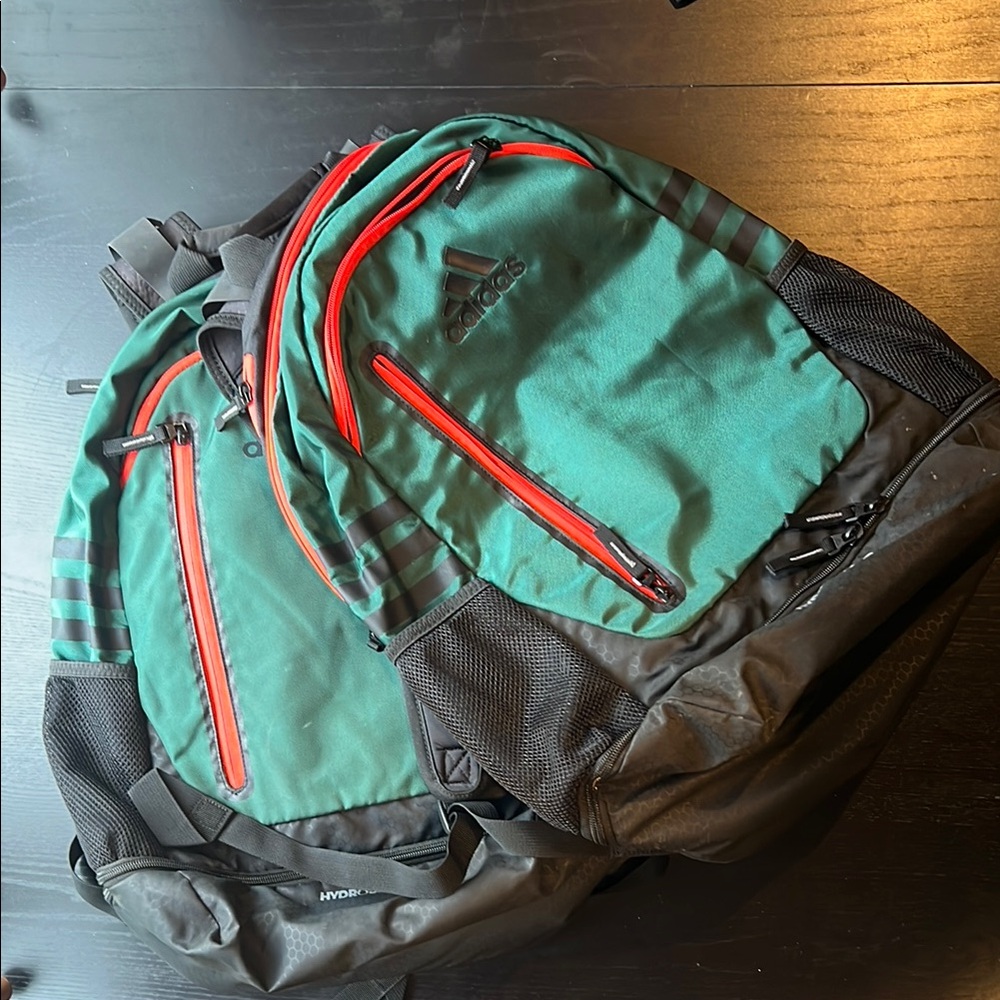 Adidas Green and Black Athletic Backpack